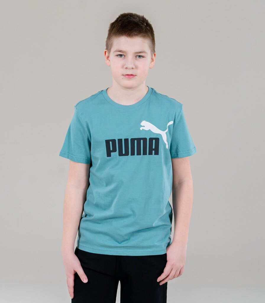 Puma T-paita Ess+ Col Logo Green 586985 50 hinta ja tiedot | Poikien paidat | hobbyhall.fi