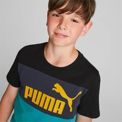 Puma T-paita Ess Block Tee B Deep Agua Black Blue Green 846127 27 hinta ja tiedot | Poikien paidat | hobbyhall.fi