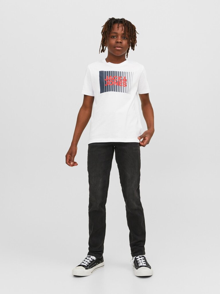 Jack & Jones lasten t-paita 12237411*03, valkoinen 5715425332999 hinta ja tiedot | Poikien paidat | hobbyhall.fi