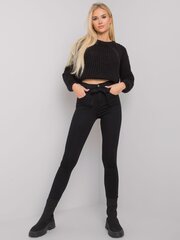 Mustat slim fit farkut, joissa vyö. hinta ja tiedot | Naisten farkut | hobbyhall.fi