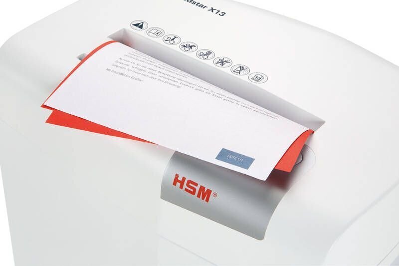 HSM shredstar X13, valkoinen hinta ja tiedot | Paperisilppurit | hobbyhall.fi