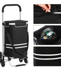 Pyörillä varustettu laukku, 47 x 35 x 97 cm, musta hinta ja tiedot | Kauppakassit | hobbyhall.fi
