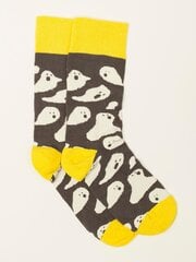 Miesten sukat harmaalla ja keltaisella printillä. hinta ja tiedot | Miesten sukat | hobbyhall.fi