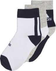 Adidas Sukat Lk Ankle S 3Pp White Grey Black hinta ja tiedot | Poikien sukat | hobbyhall.fi