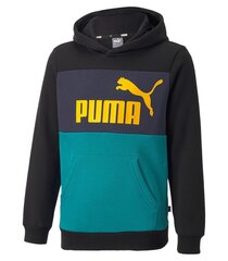 Puma Jumpperi Ess Block Hoodie Black Green Blue 849081 27 hinta ja tiedot | Poikien puserot, liivit ja jakut | hobbyhall.fi