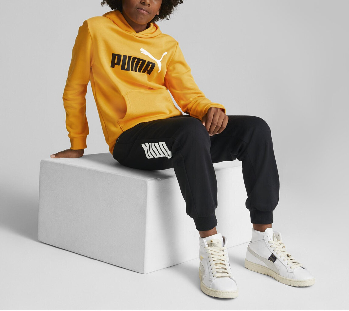 Puma huppari Ess+ 2Col Big Logo Yellow 586987 39 hinta ja tiedot | Poikien puserot, liivit ja jakut | hobbyhall.fi