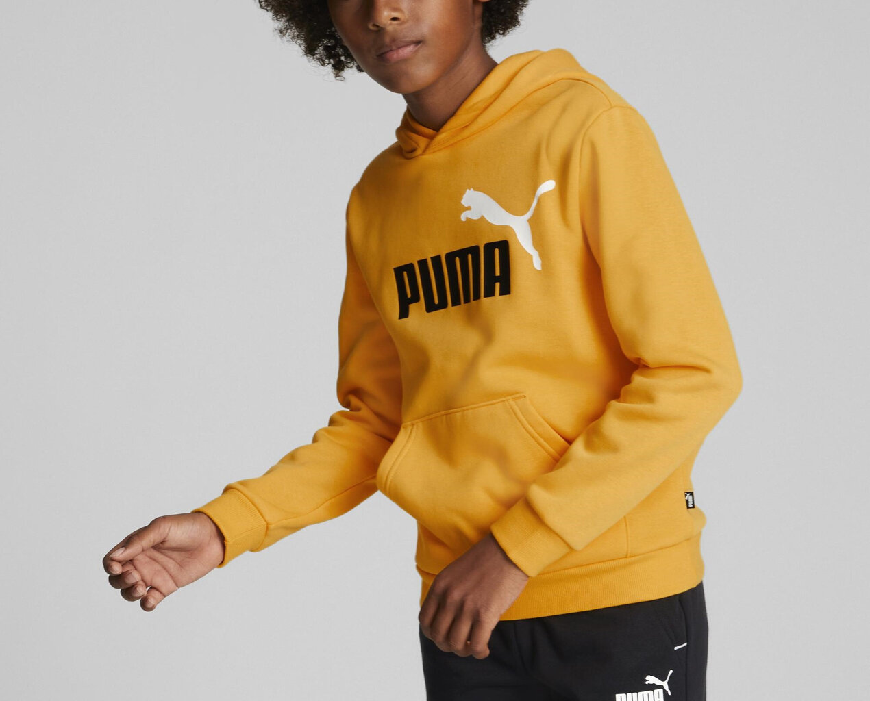 Puma huppari Ess+ 2Col Big Logo Yellow 586987 39 hinta ja tiedot | Poikien puserot, liivit ja jakut | hobbyhall.fi