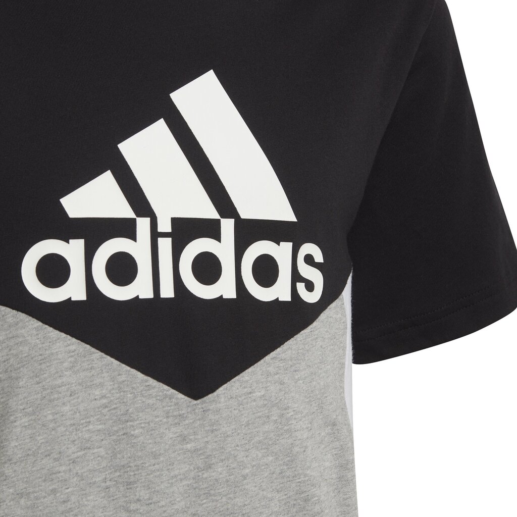 Adidas T-paita B Cb T Ess Black Grey HA4025 hinta ja tiedot | Poikien paidat | hobbyhall.fi