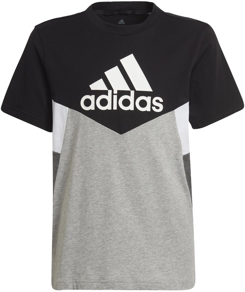 Adidas T-paita B Cb T Ess Black Grey HA4025 hinta ja tiedot | Poikien paidat | hobbyhall.fi