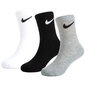 Nike Sukat Basic Pack Crew 3Pk White Grey Black RN0027 W2F hinta ja tiedot | Poikien sukat | hobbyhall.fi