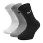 Nike Sukat Basic Pack Crew 3Pk White Grey Black RN0027 W2F hinta ja tiedot | Poikien sukat | hobbyhall.fi