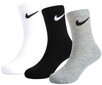 Nike Sukat Basic Pack Crew 3Pk White Grey Black RN0027 W2F hinta ja tiedot | Poikien sukat | hobbyhall.fi