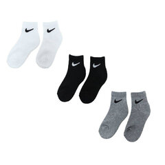 Nike Sukat Basic Pack Qtr 3Pk Black Grey White UN0026 W2F hinta ja tiedot | Poikien sukat | hobbyhall.fi