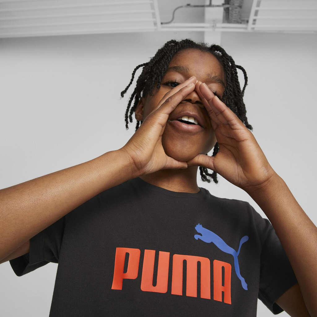 Puma T-paita Ess+ 2 Col Logo Tee Black 586985 61 hinta ja tiedot | Poikien paidat | hobbyhall.fi