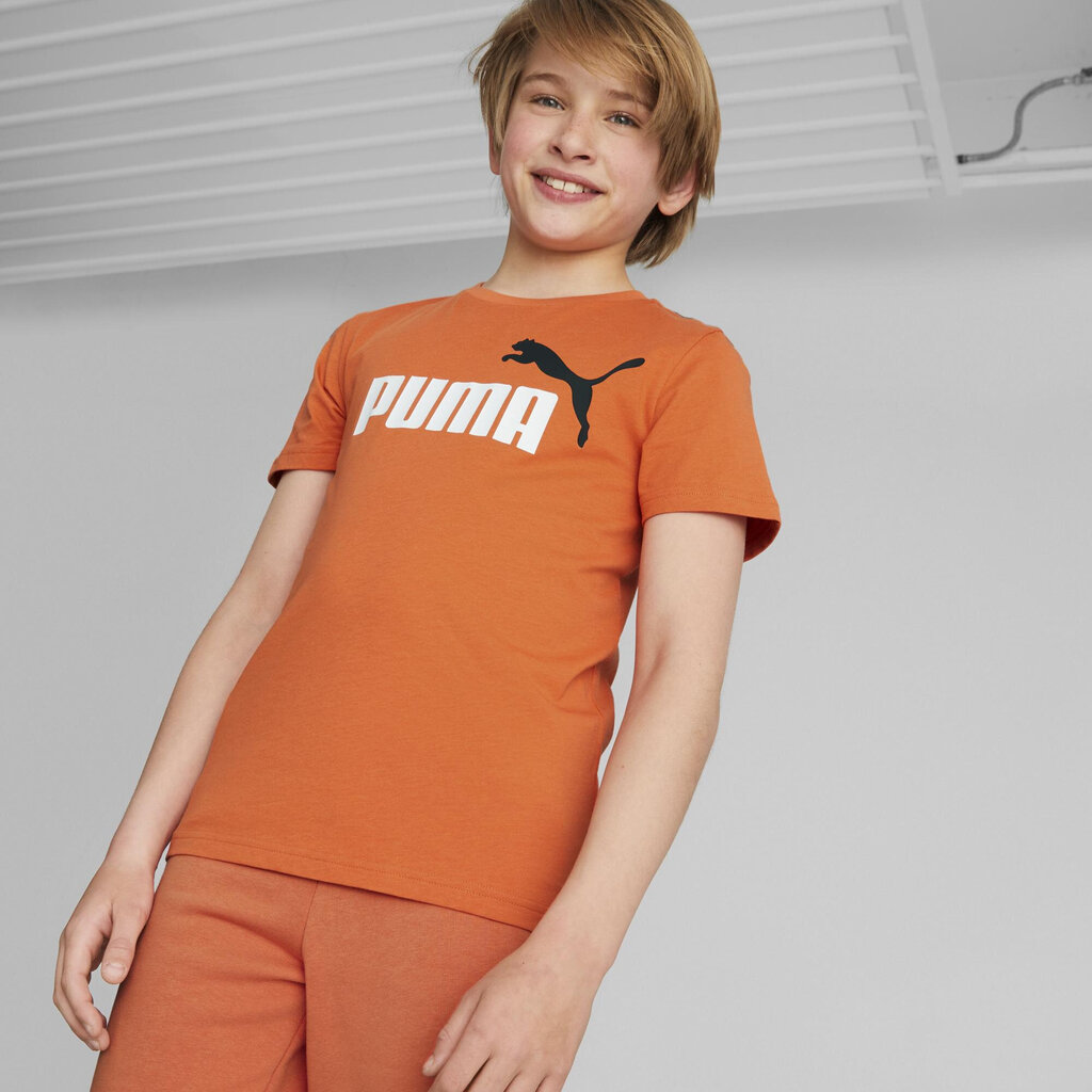 Puma T-paita Ess+ 2 Col Logo Tee Orange 586985 95 hinta ja tiedot | Poikien paidat | hobbyhall.fi