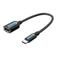 Sovitin USB-C 2,0 M–F USB-A OTG Vention CCSBB 0,15 m (musta) hinta ja tiedot | VENTION Tietokoneet ja pelaaminen | hobbyhall.fi