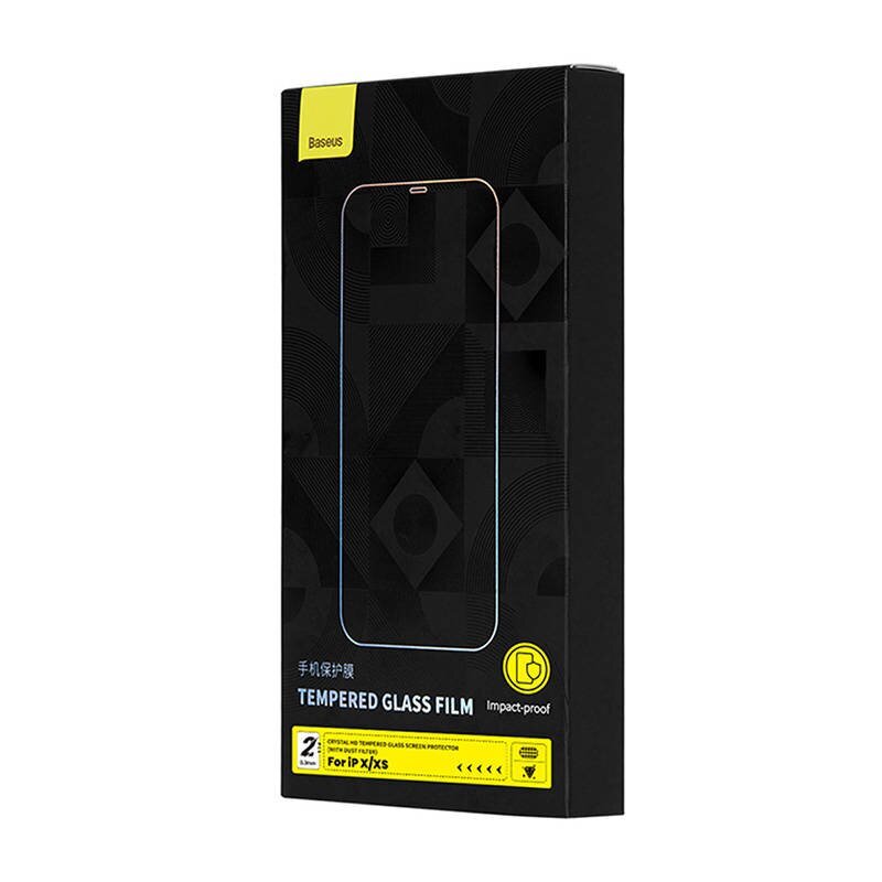 2x Baseus Crystal Tempered Glass 0,3mm iPhone X|XS:lle hinta ja tiedot | Näytönsuojakalvot ja -lasit | hobbyhall.fi