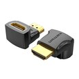 HDMI-Adapteri Vention AIOB0 90 astetta uros-naaras (musta)