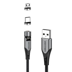 2in1 magneettikaapeli USB-USB-C|Micro-B USB Vention CQXHG 1,5m (harmaa) hinta ja tiedot | Puhelinkaapelit | hobbyhall.fi