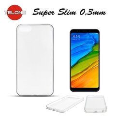 Telone Ultra Slim 0.3mm Back Case Xiaomi Redmi Note 5 / Redmi 5 Plus Transparent hinta ja tiedot | Puhelimen kuoret ja kotelot | hobbyhall.fi