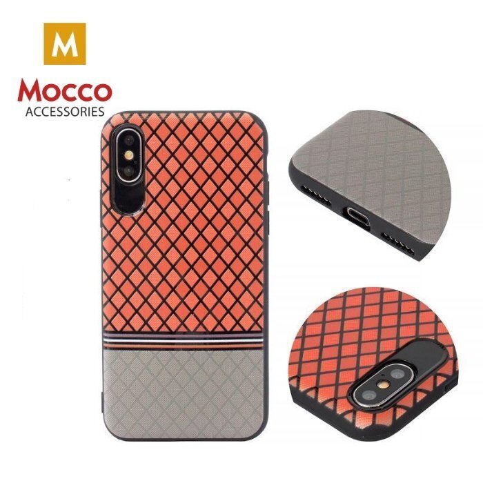 Suojakuori Mocco Trendy Grid And Stripes Silicone Back Case Apple iPhone X Red (Pattern 2) hinta ja tiedot | Puhelimen kuoret ja kotelot | hobbyhall.fi