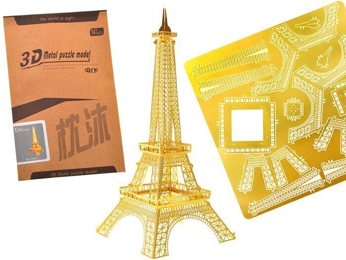 Eiffel-torni 3D metallipalapeli, kultainen hinta ja tiedot | Kehittävät lelut | hobbyhall.fi