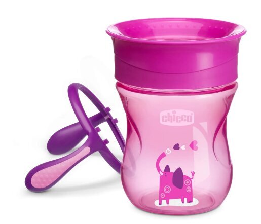 360' muki Chicco, vaaleanpunainen, 12m+, 200 ml hinta ja tiedot | Tuttipullot ja tarvikkeet | hobbyhall.fi