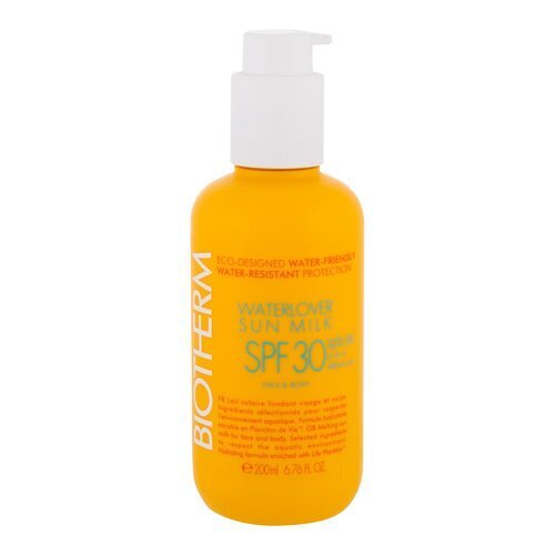 BIOTHERM Sun Milk Waterlover SPF30 - Vedenkestävä aurinkovoide 200 ml hinta ja tiedot | Aurinkovoiteet | hobbyhall.fi