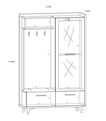 Vaatekaappi Meblocross Box 05 3D, tammi/valkoinen hinta ja tiedot | Eteisen kalusteryhmät | hobbyhall.fi