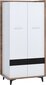 Meblocross Box 10 2D Vaatekaappi, ruskea/valkoinen hinta ja tiedot | Kaapit | hobbyhall.fi