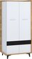 Vaatekaappi Meblocross Box 10 2D, ruskea/valkoinen hinta ja tiedot | Kaapit | hobbyhall.fi