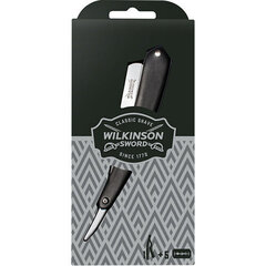Miesten partakone Wilkinson Sword Cut Throat + Double Edge Blades ( 5 kpl ) - Partakone + varapartaterät hinta ja tiedot | Wilkinson Hajuvedet ja kosmetiikka | hobbyhall.fi