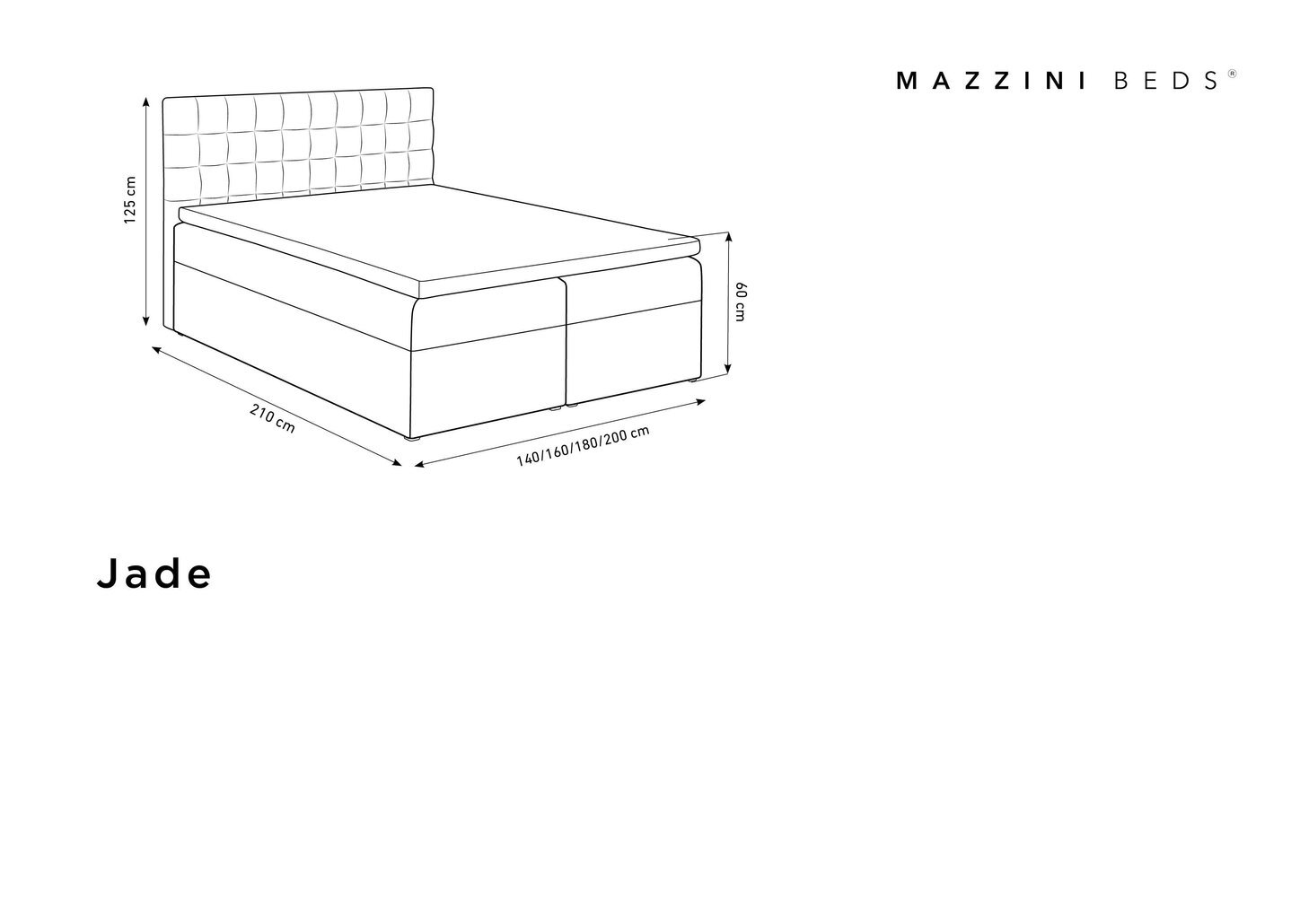 Sänky Mazzini Beds Jade 180x200 cm, vaaleanharmaa hinta ja tiedot | Sängyt | hobbyhall.fi