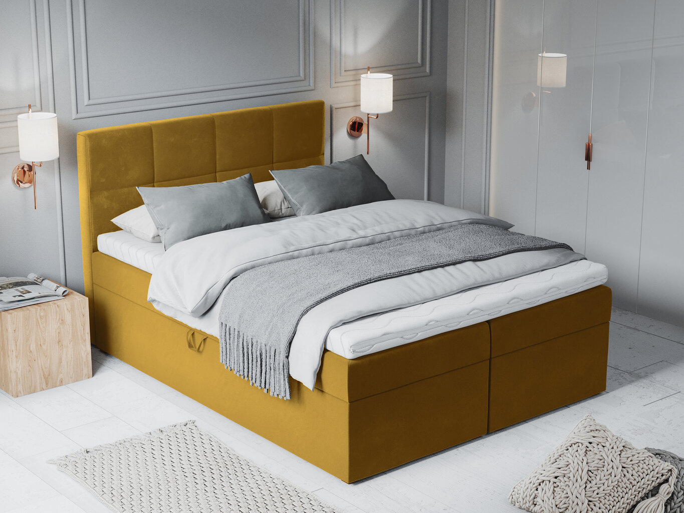 Sänky Mazzini Beds Mimicry 140x200 cm, keltainen hinta ja tiedot | Sängyt | hobbyhall.fi