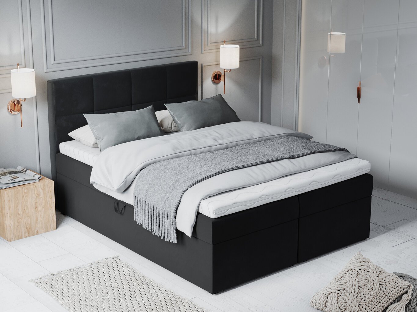 Sänky Mazzini Beds Mimicry 140x200 cm, musta hinta ja tiedot | Sängyt | hobbyhall.fi