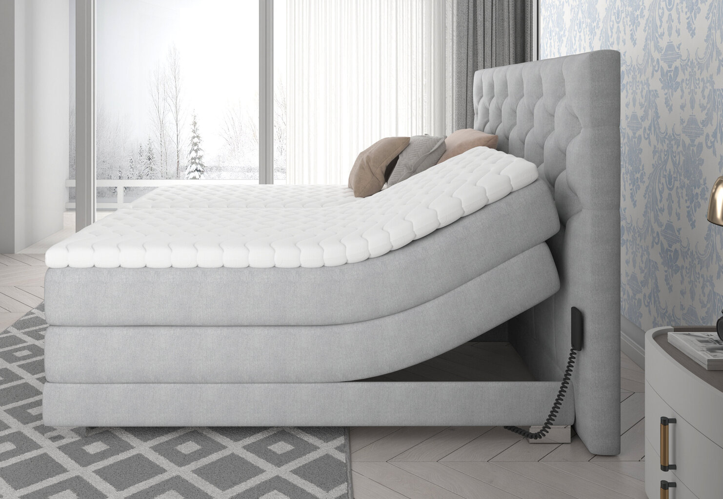 Sähkökäyttöinen sänky NORE Clover 16, 90x200, musta hinta ja tiedot | Sängyt | hobbyhall.fi
