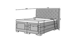 Sähkökäyttöinen sänky NORE Clover 06, 160x200, harmaa hinta ja tiedot | Sängyt | hobbyhall.fi