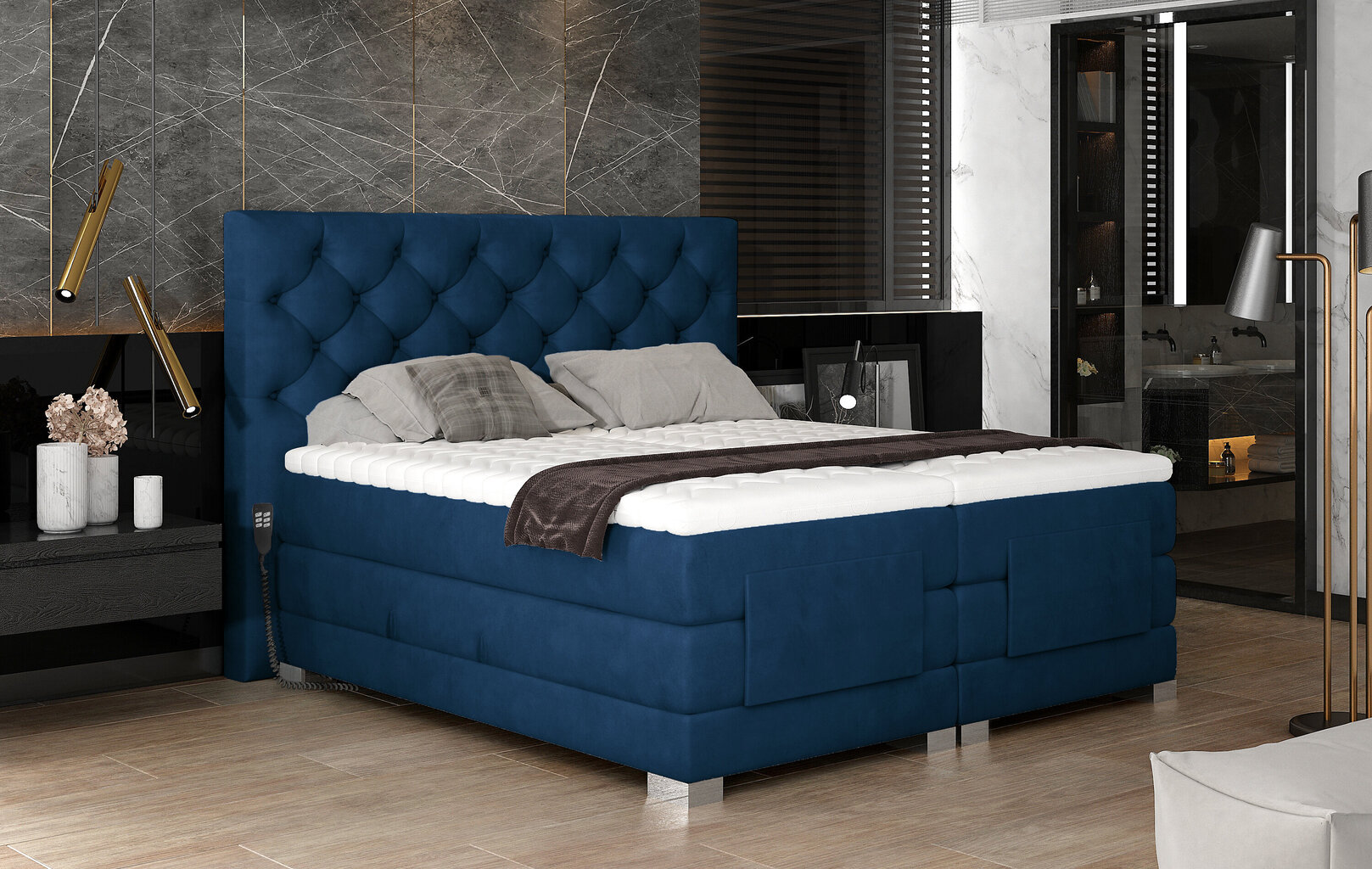 Sähkökäyttöinen sänky NORE Clover 12, 180x200, sininen hinta ja tiedot | Sängyt | hobbyhall.fi