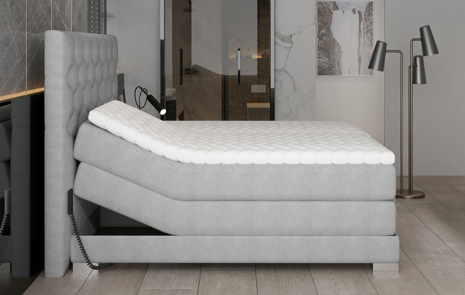 Sähkökäyttöinen sänky NORE Clover 12, 180x200, sininen hinta ja tiedot | Sängyt | hobbyhall.fi