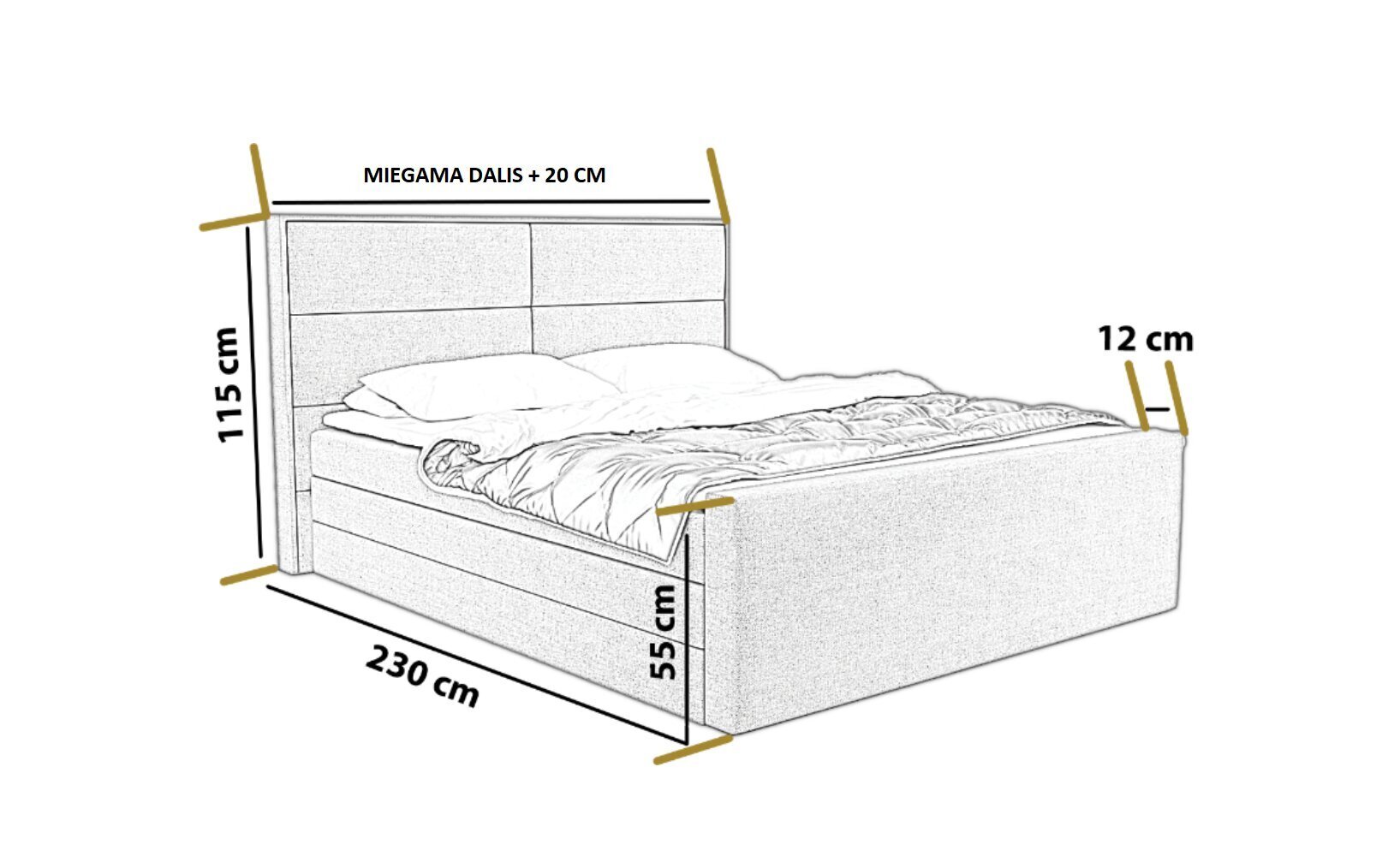 Sänky Lucy 180x200 cm, tummanharmaa hinta ja tiedot | Sängyt | hobbyhall.fi