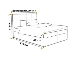 Flavio sänky 160x200 cm, valkoinen hinta ja tiedot | Sängyt | hobbyhall.fi