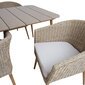 Puutarhakalusteet NORWAY pöytä, 4 tuolia, 147x90xH73cm, 61x62xH76cm, alumiinirunko, keinorottinki hinta ja tiedot | Puutarhakalusteet | hobbyhall.fi