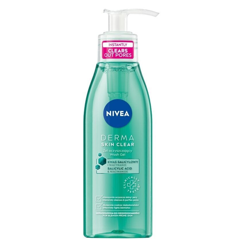 Puhdistusaine ihon epäpuhtauksille Nivea Derma Skin Clear, 150ml hinta ja tiedot | Kasvojen puhdistusaineet | hobbyhall.fi