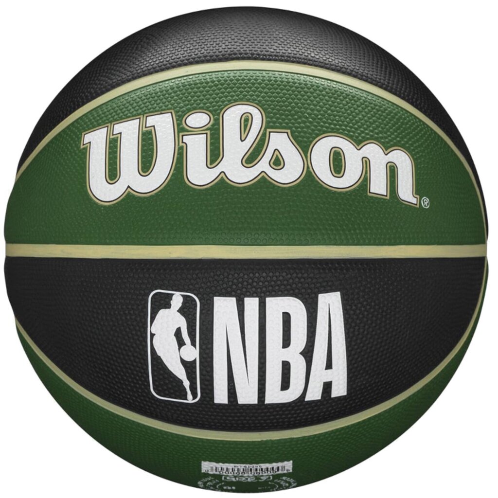 Koripallot Wilson NBA Team Milwaukee Bucks Ball, unisex, vihreä hinta ja tiedot | Koripallot | hobbyhall.fi