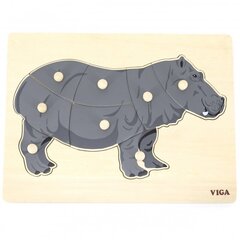 Puinen palapeli - Hippopotamus hinta ja tiedot | Vauvan lelut | hobbyhall.fi