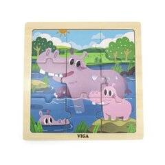 Puupalapeli Viga, Hippopotamus, 9 palaa hinta ja tiedot | Palapelit | hobbyhall.fi