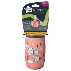 Tommee Tippee Insulated Straw juomapullo vaaleanpunainen, 12+ kk, 266 ml hinta ja tiedot | Tuttipullot ja tarvikkeet | hobbyhall.fi