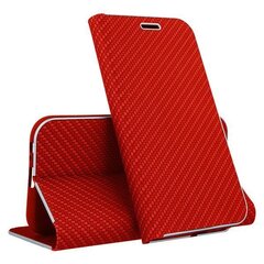 Apple iPhone X / XS suojakuori Mocco Carbon Leather, punainen hinta ja tiedot | Puhelimen kuoret ja kotelot | hobbyhall.fi