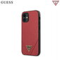 Guess iPhone 12 Mini 5,4&quot; GUHCP12SVSATMLRE red hard case Saffiano hinta ja tiedot | Puhelimen kuoret ja kotelot | hobbyhall.fi