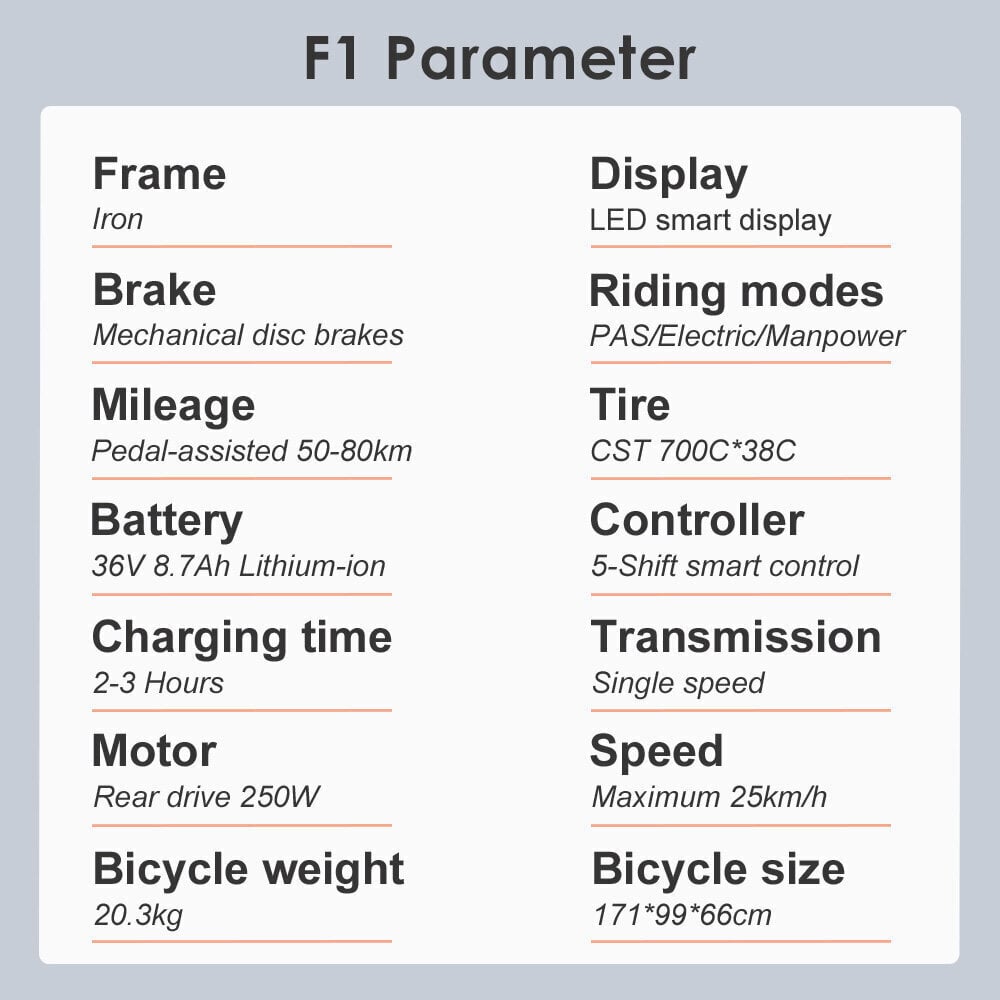 Sähköpyörä FAFREES F1-38C, 27", oranssi, 250W, 8,7Ah hinta ja tiedot | Sähköpyörät | hobbyhall.fi